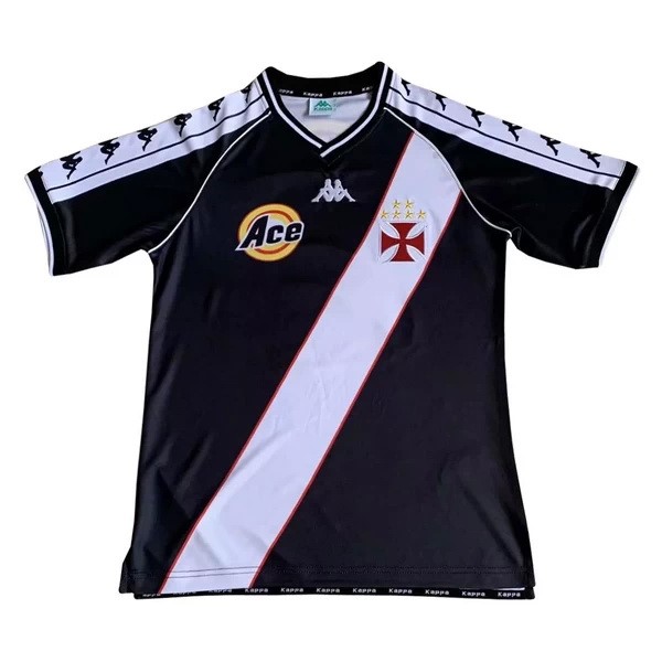 Auswärtstrikot Thailand Vasco da Gama Retro 1999 2000 Schwarz Günstige Fußballtrikots